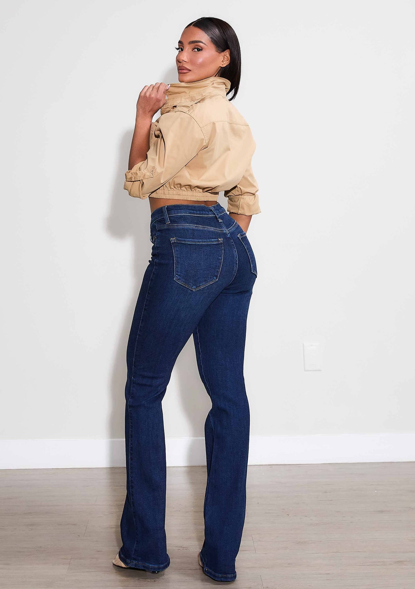 Anytime Bootcut Jeans: Dark Stone / 1