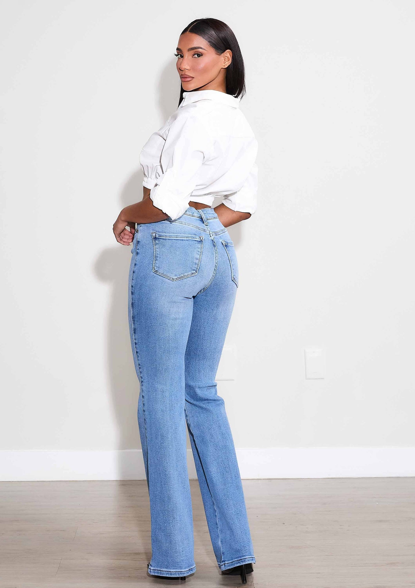 Anytime Bootcut Jeans: Dark Stone / 1
