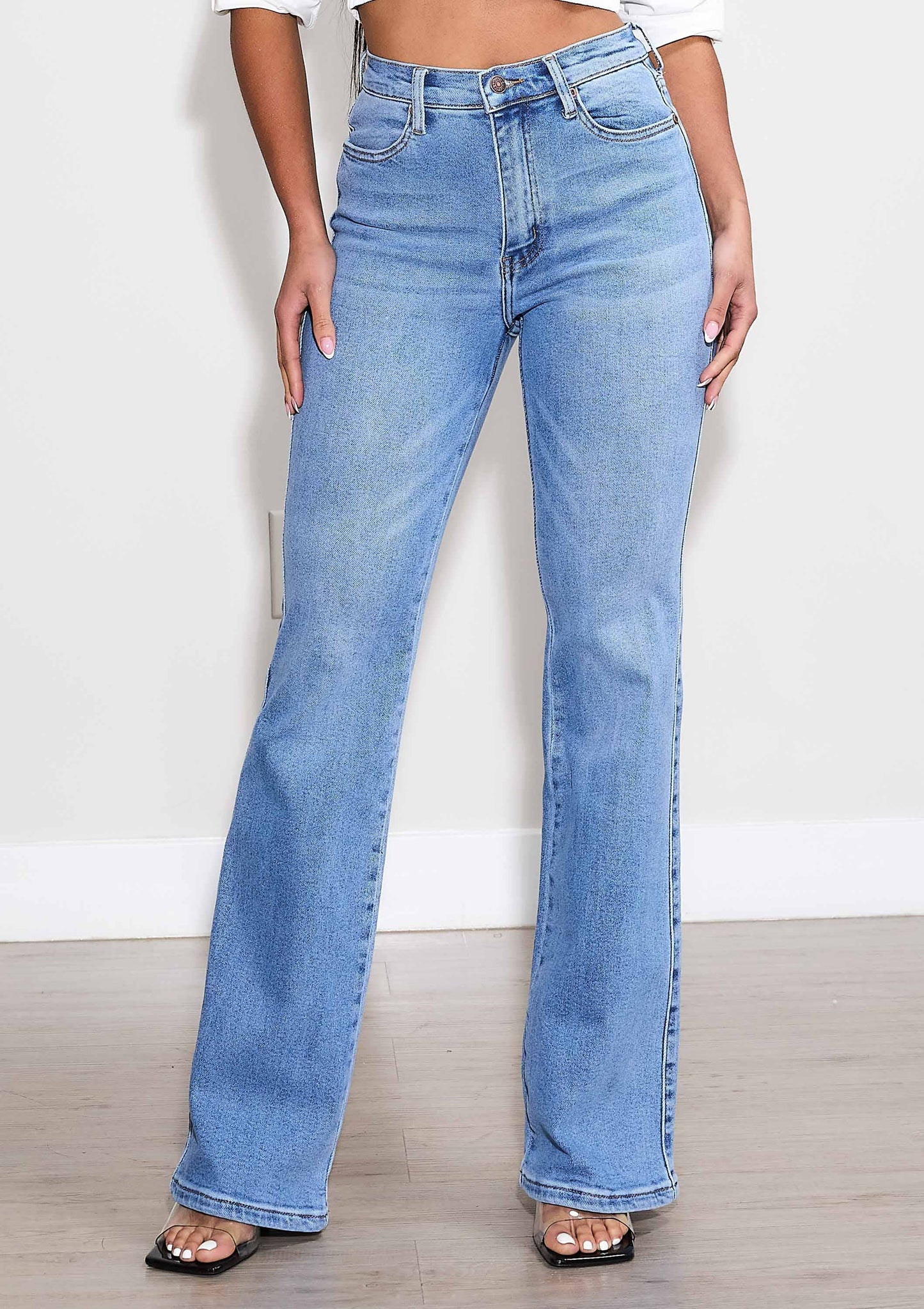 Anytime Bootcut Jeans: Dark Stone / 1