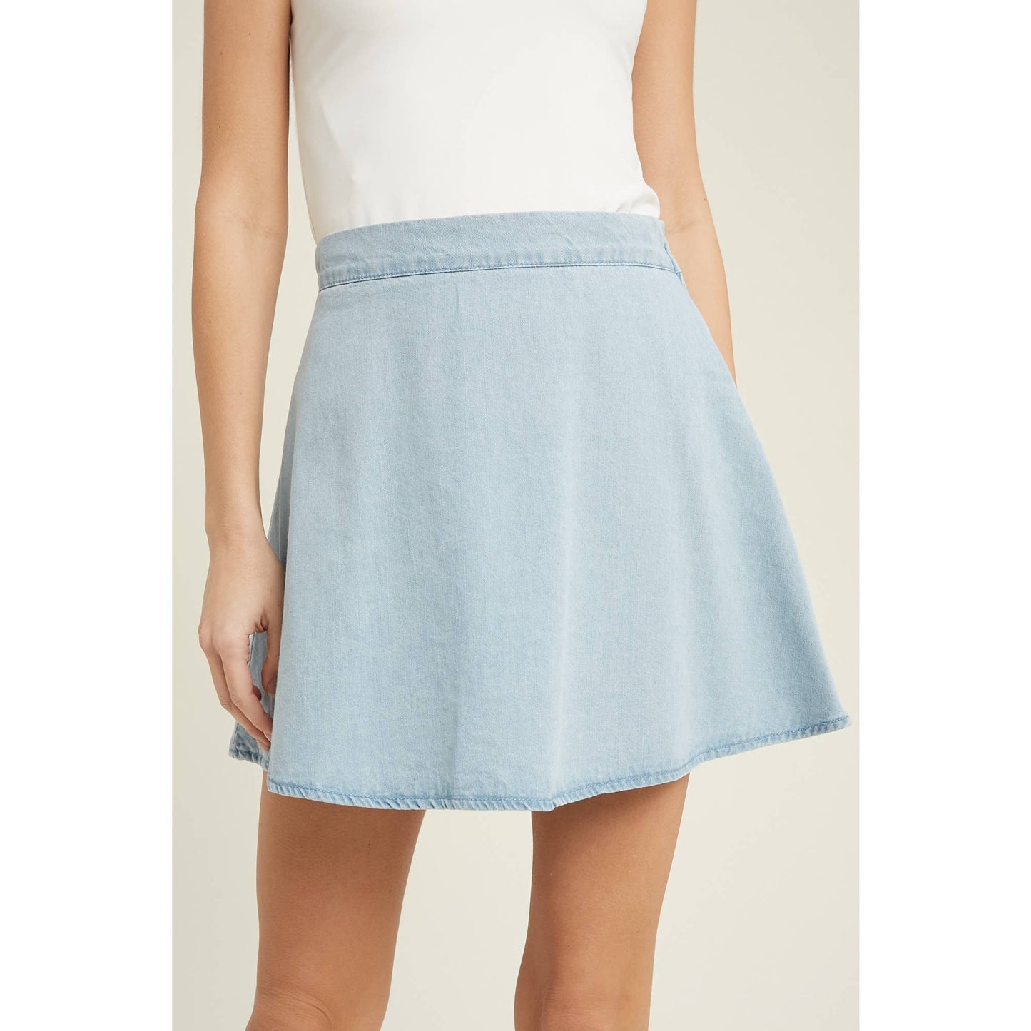 Casual Everyday Mini Denim Skirt WL21-6305: L.DENIM