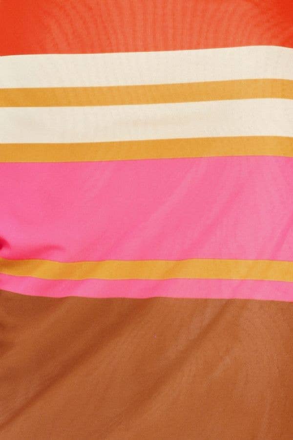 Power mesh midi dress - ID23683: BROWN/PINK