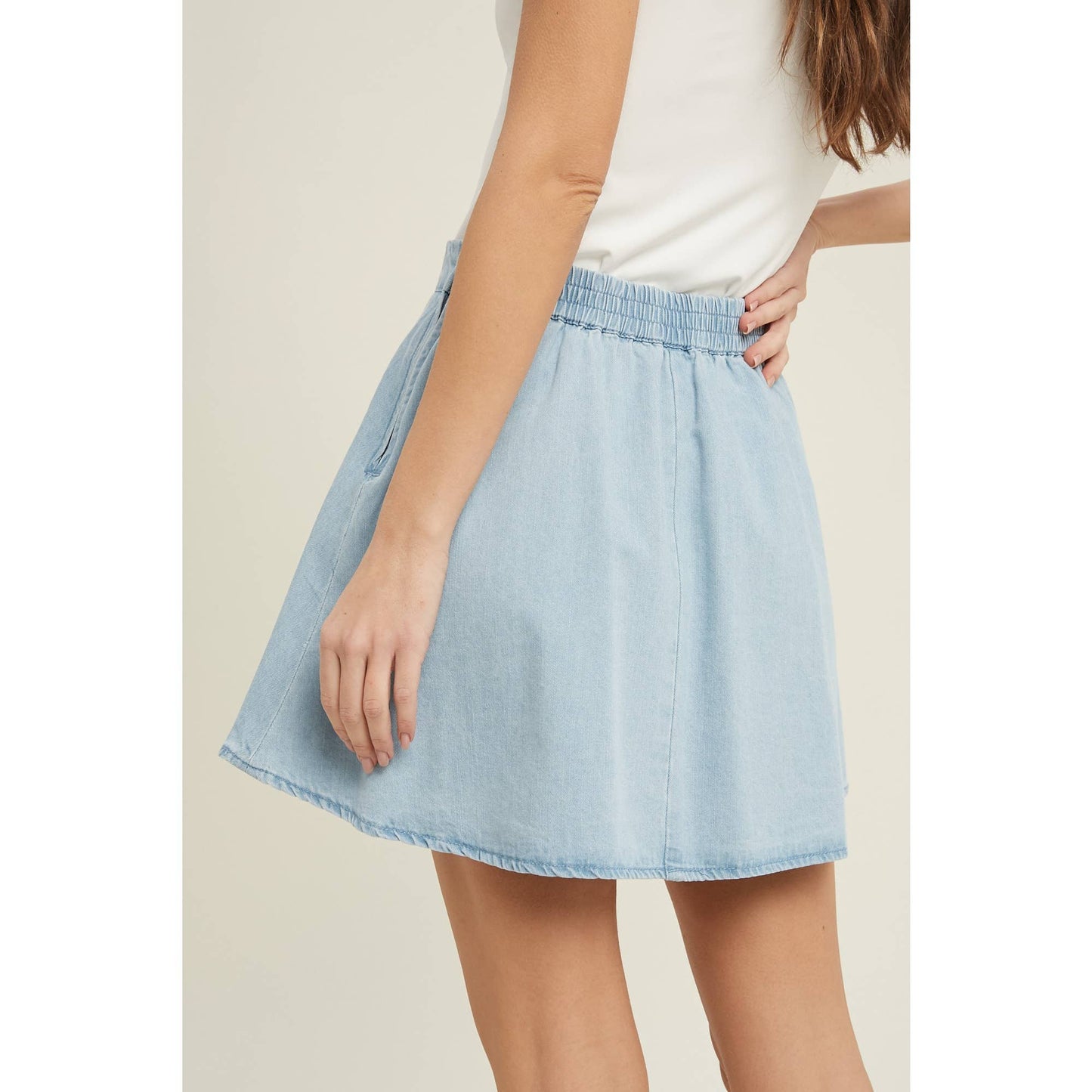 Casual Everyday Mini Denim Skirt WL21-6305: L.DENIM