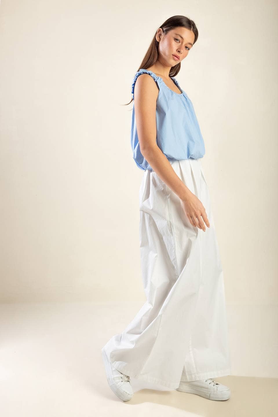 Bubble tank top - FT1437 LIGHT BLUE: LIGHT BLUE / Contemporary