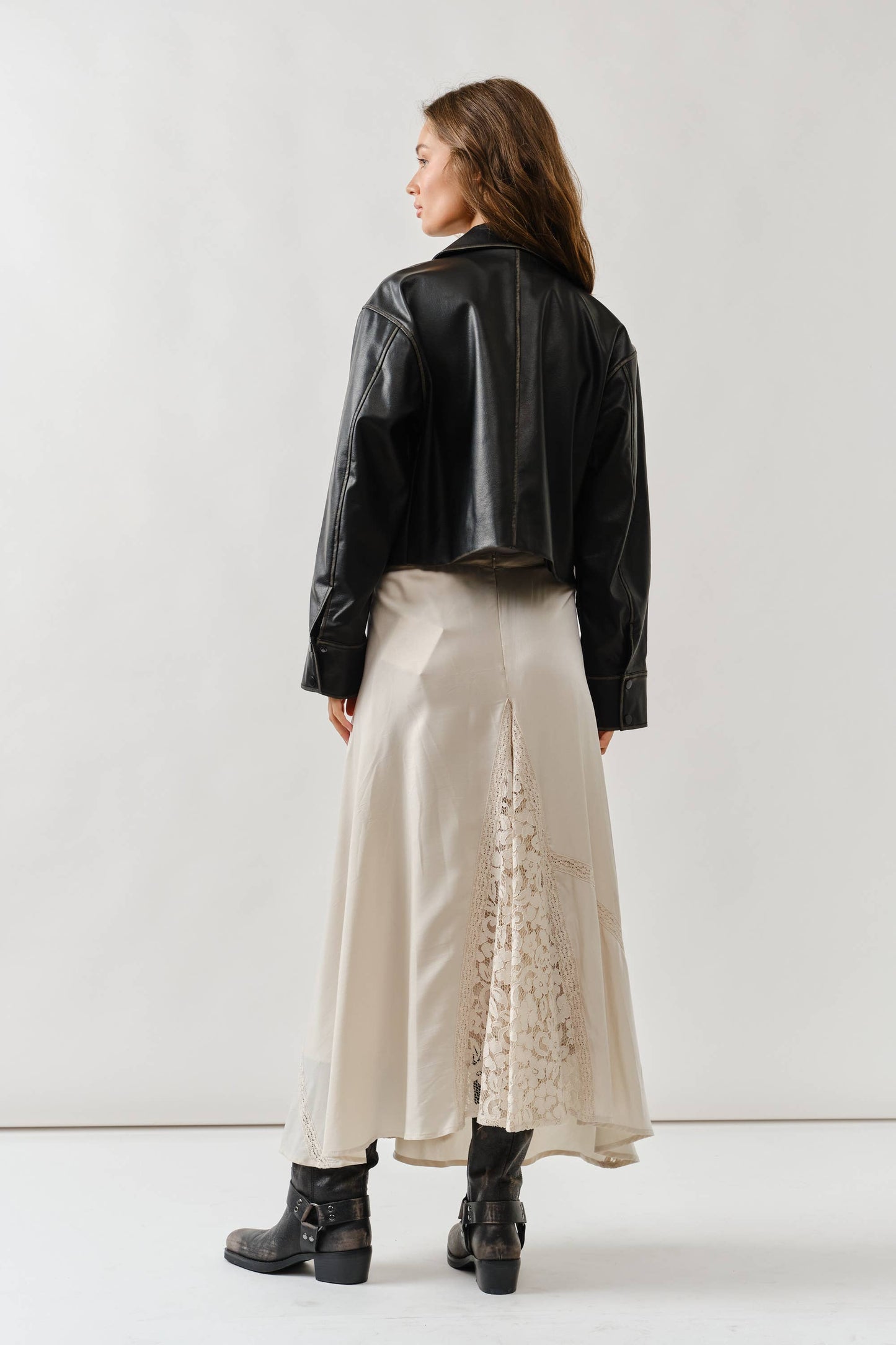 VINTAGE WASHED LEATHER JACKET: BLACK