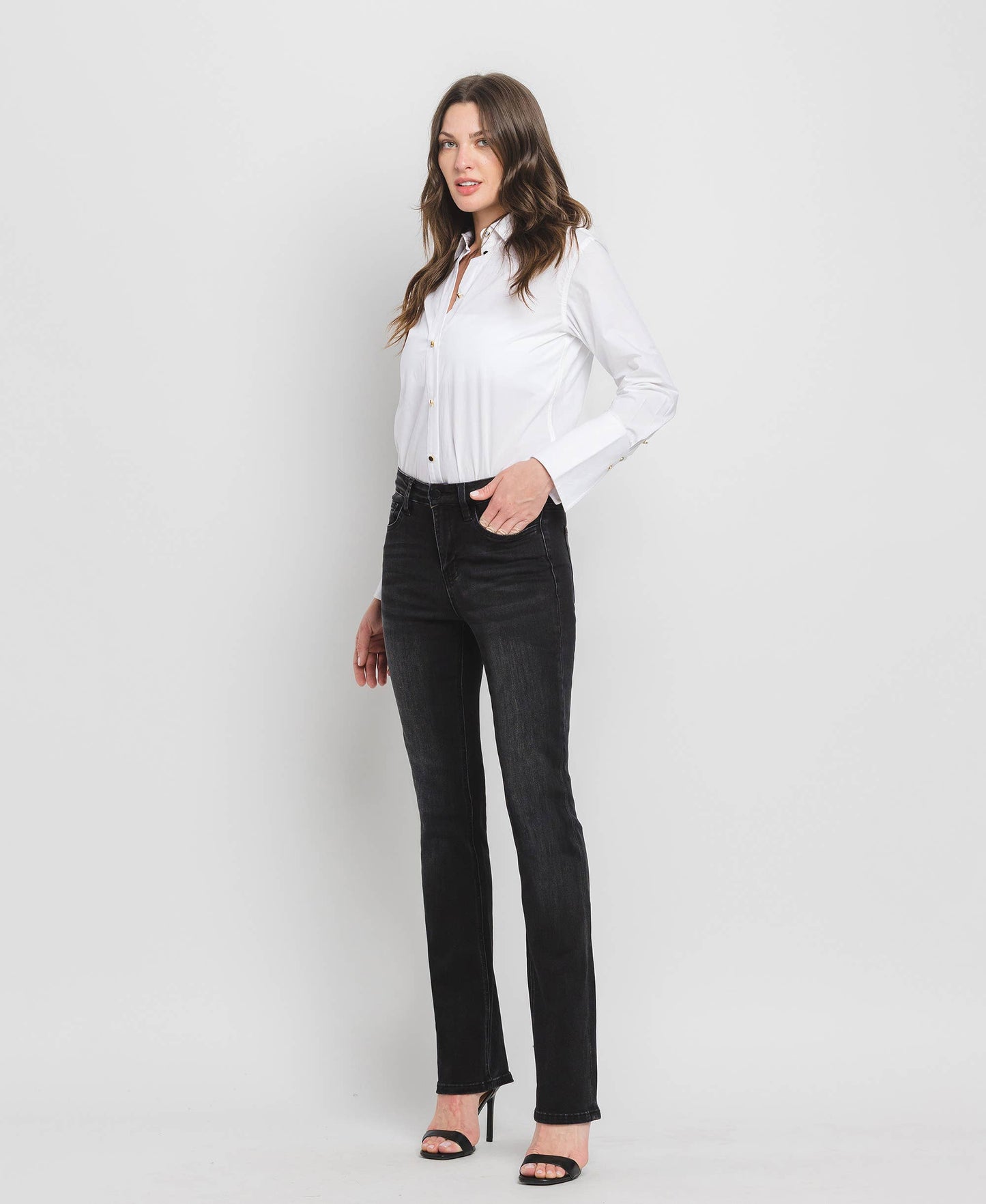 HIGH RISE SLIM BOOTCUT JEANS F4620: SIGNIFICANT / 32