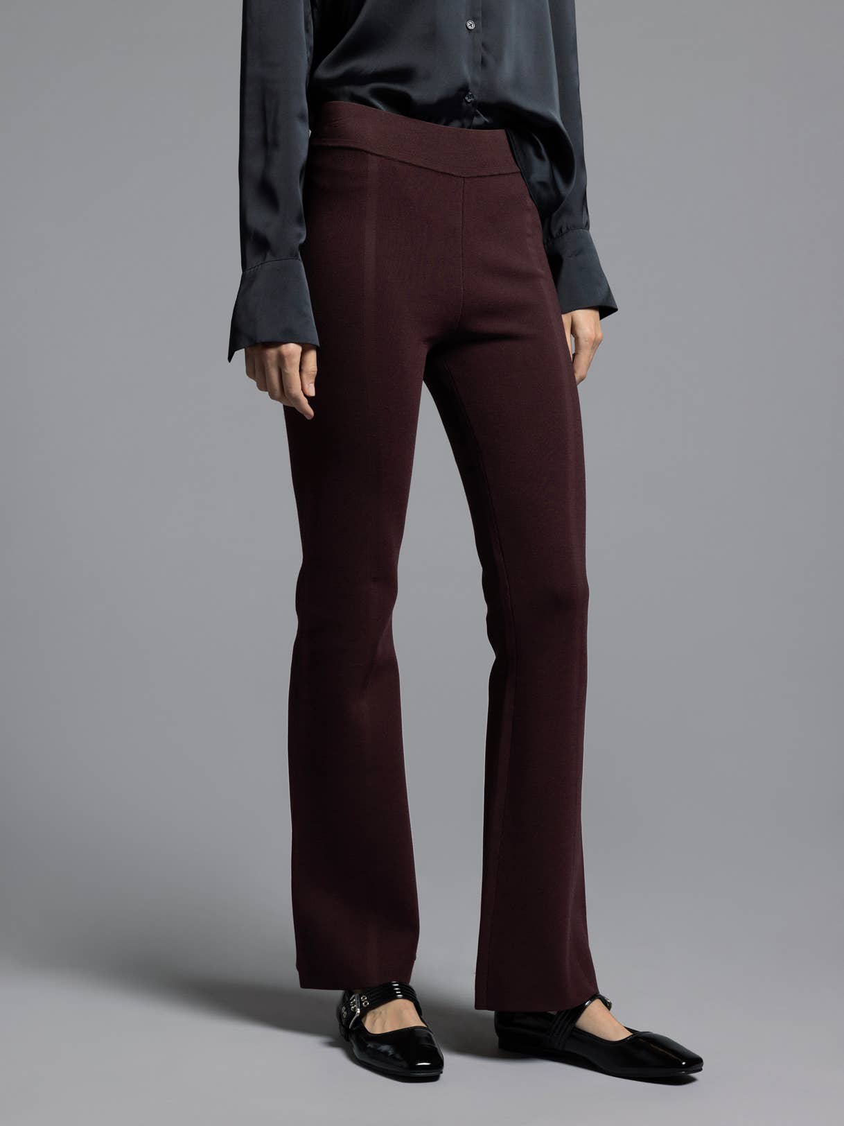 Kick Flare Pants - SASHA PANTS: DARK LILAC / 54% NYLON 44% VISCOSE 2% ELASTANE