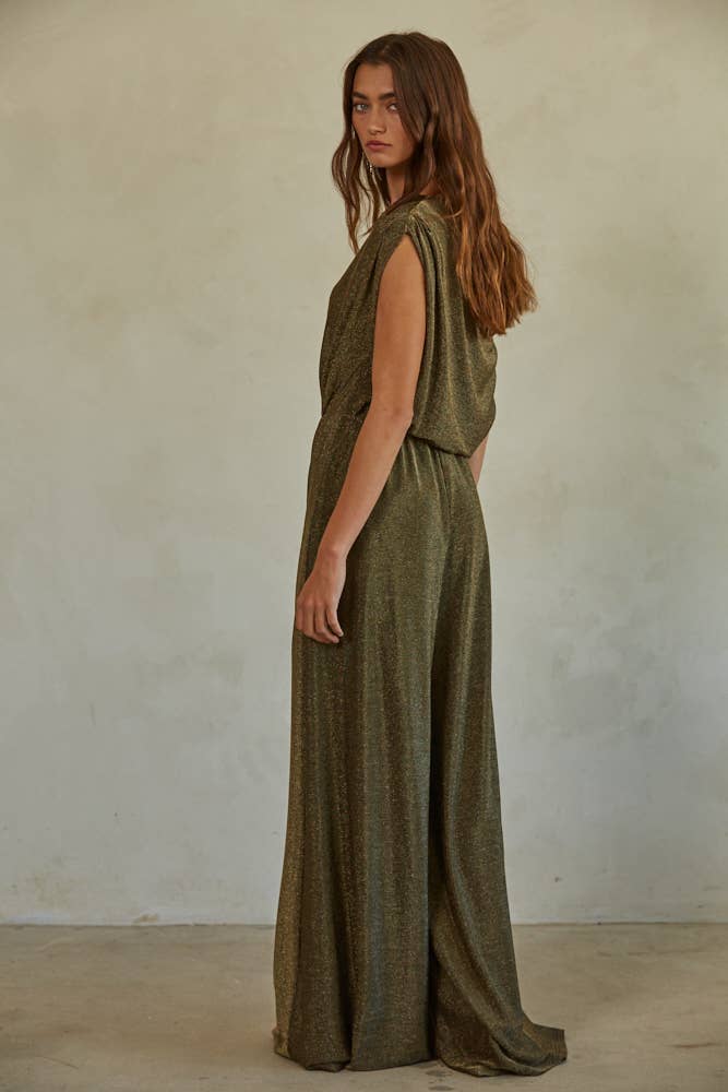 THE GWEN JUMPSUIT: Gold Black