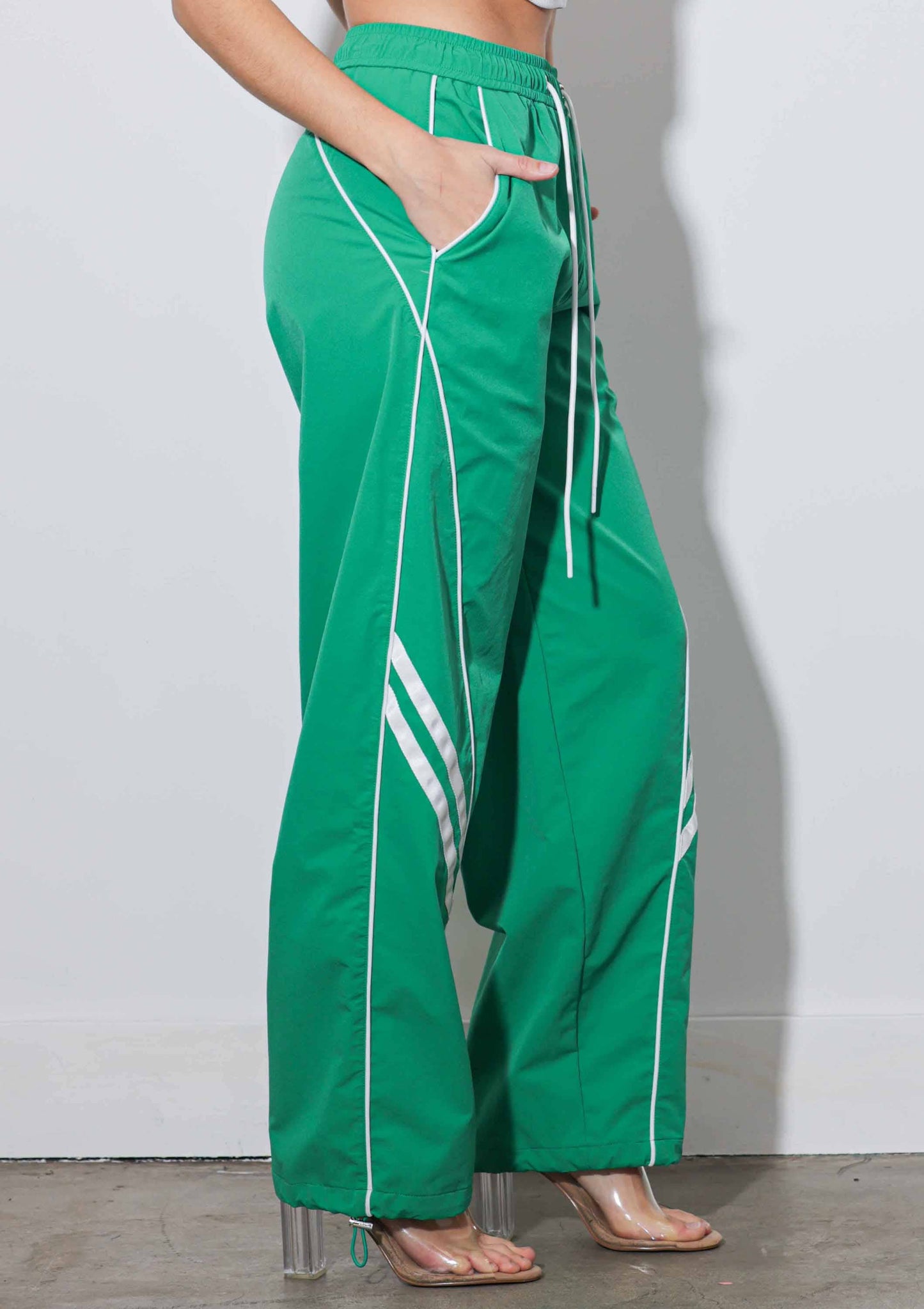 Baggy Track Pants: Green