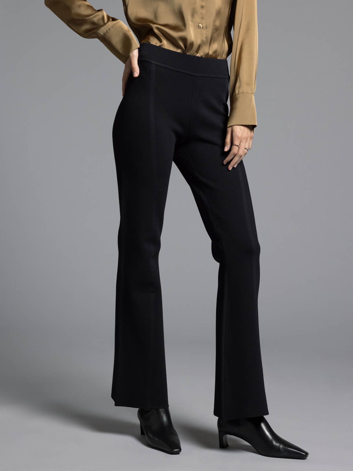 Kick Flare Pants - SASHA PANTS: DARK LILAC / 54% NYLON 44% VISCOSE 2% ELASTANE