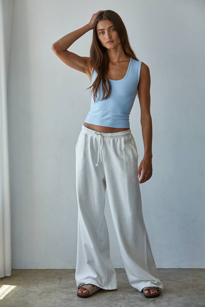 Double Layered Seamless Top: Bright Powder Blue