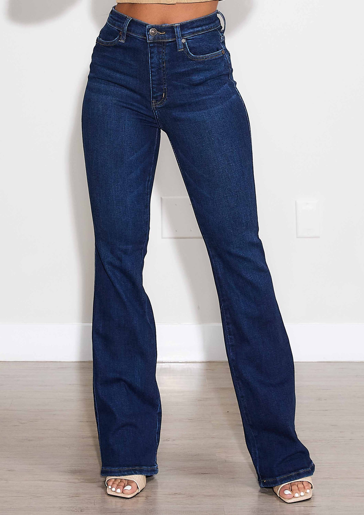 Anytime Bootcut Jeans: Dark Stone / 1