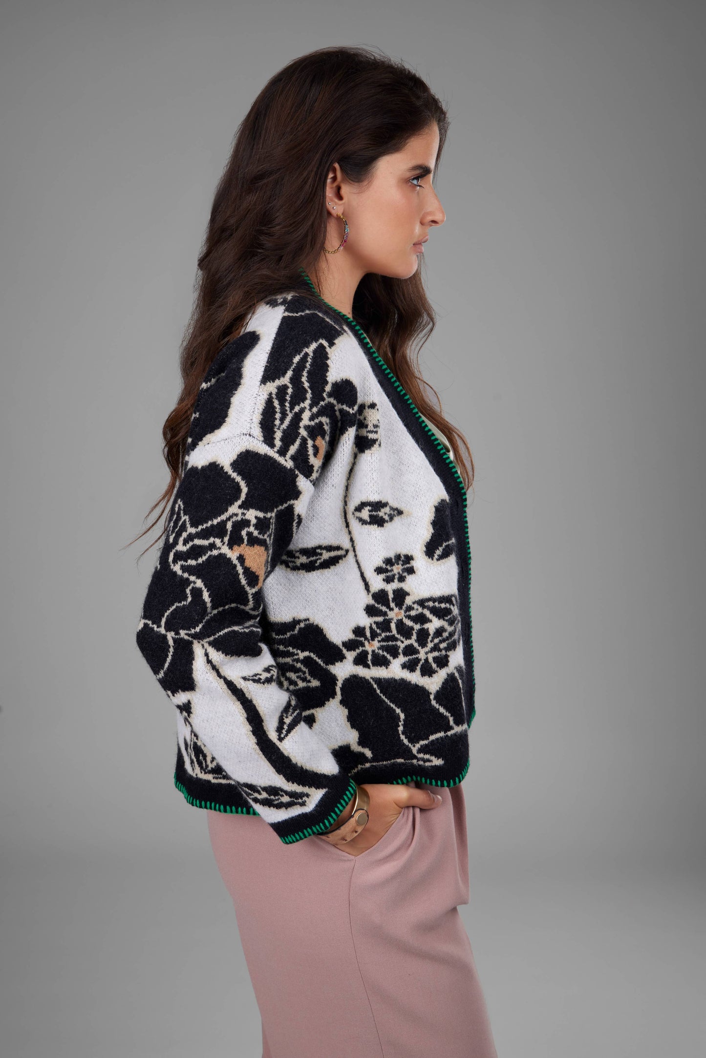 Abstract Floral Cardigan