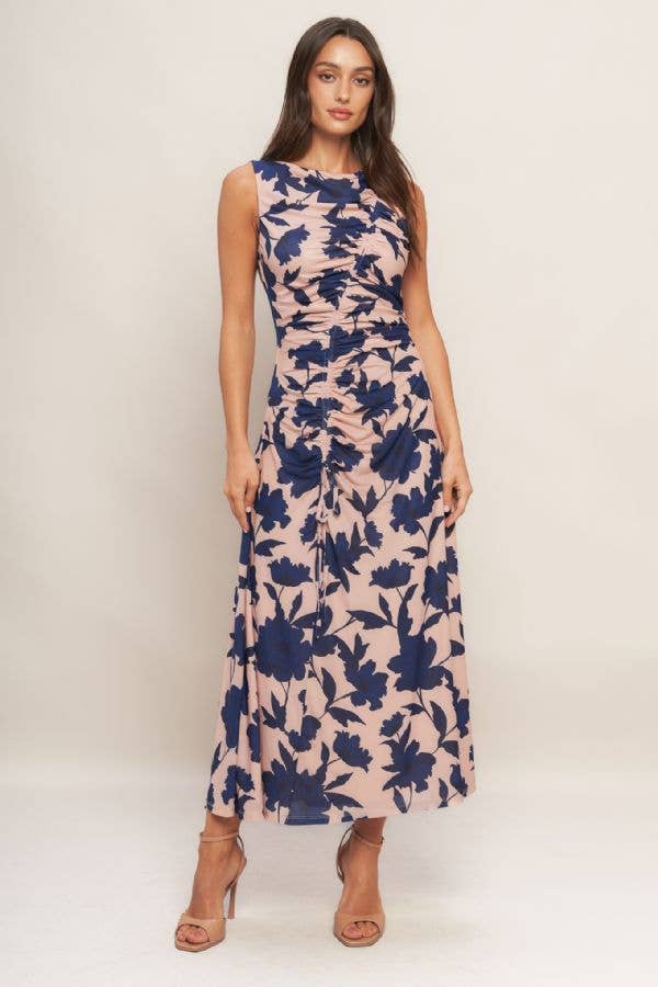 Mesh power midi dress - ID22951: NUDE NAVY