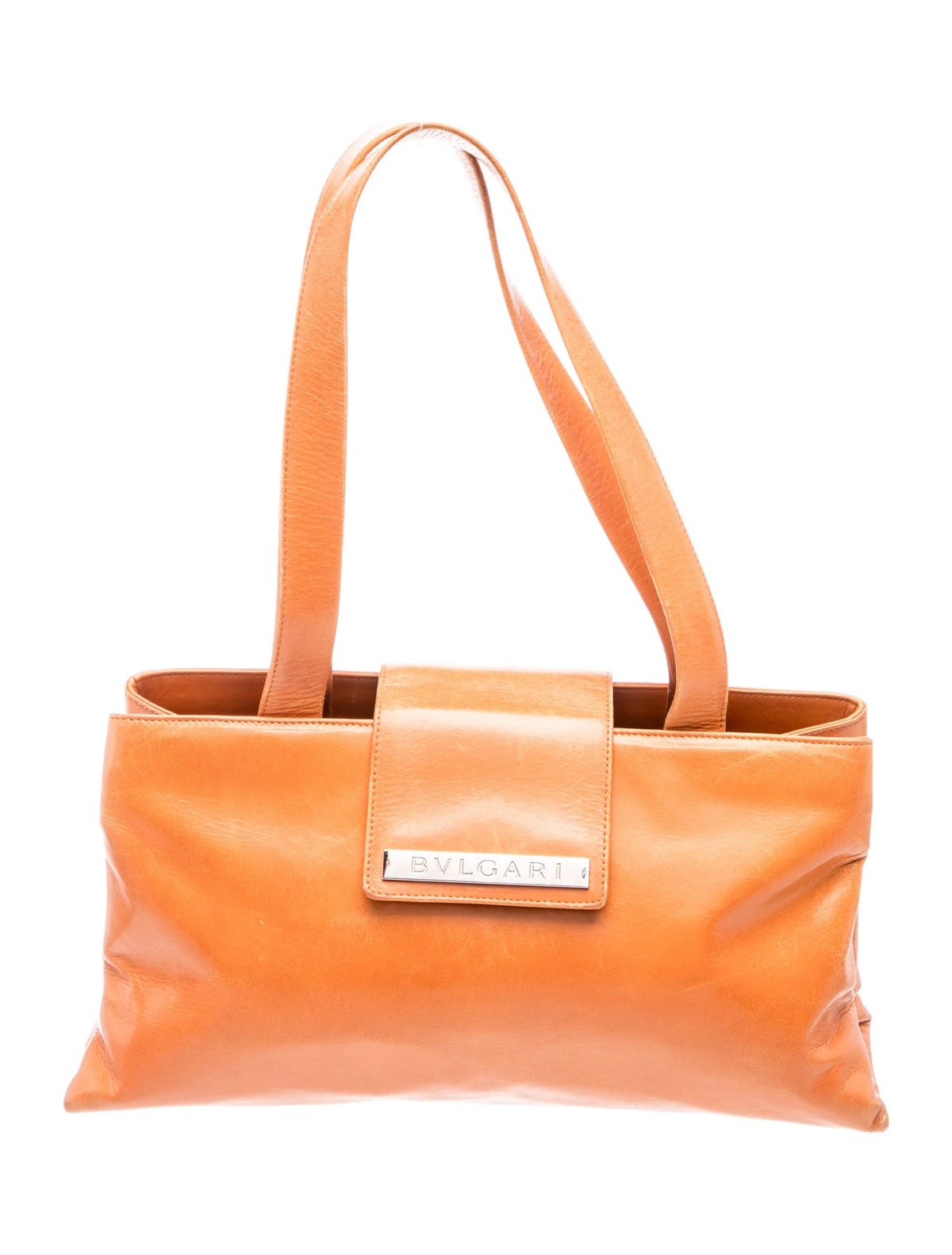 Bvlgari Orange Leather Shoulder Bag