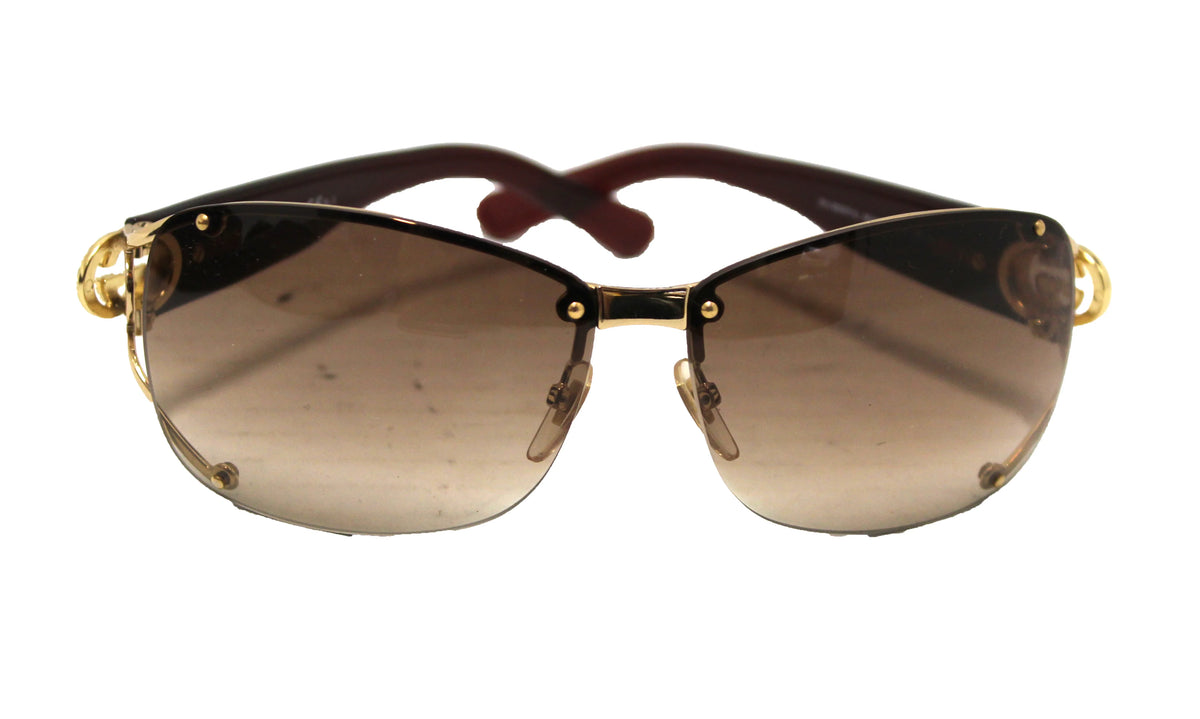 Gucci Crystal GG 2820/F/S Oversize Shield Sunglasses