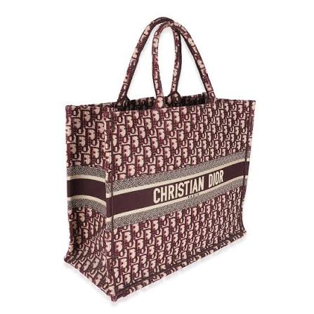 Christian Dior Large Book Tote Bag - Burgundy