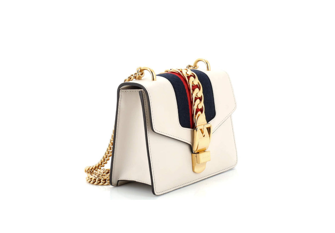Gucci Red/White/Blue Small Padlock Bag