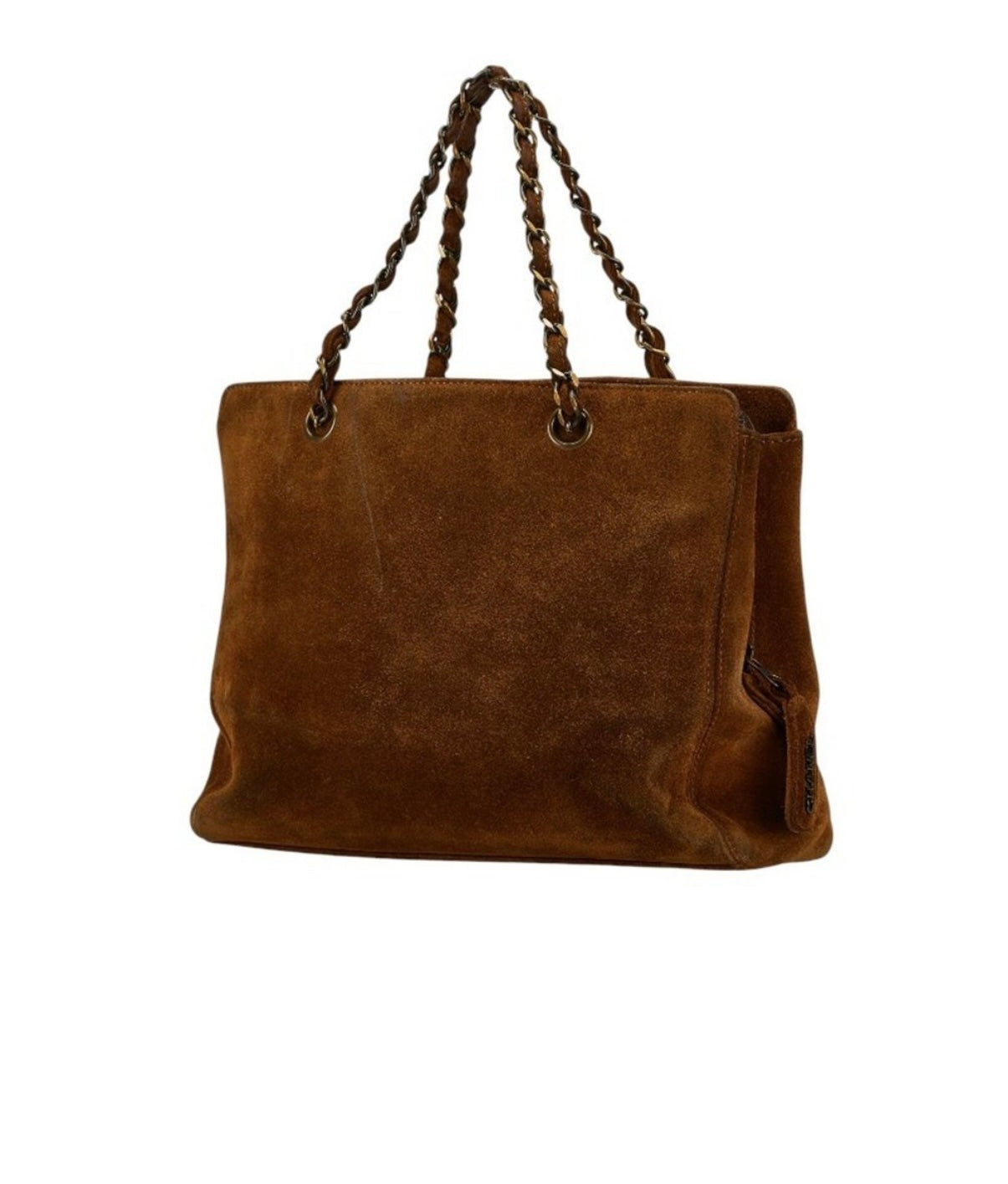 Chanel Suede Chain Tote - Brown