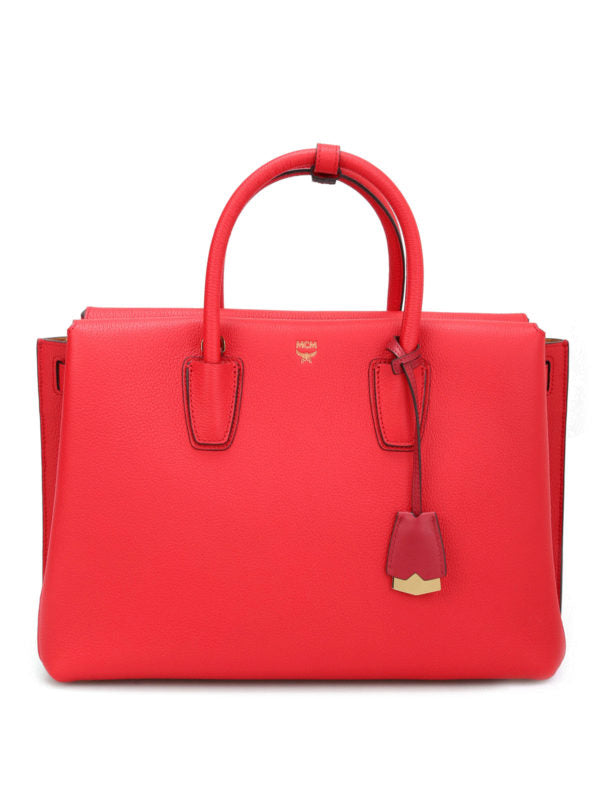 MCM Milla Leather Tote - Red