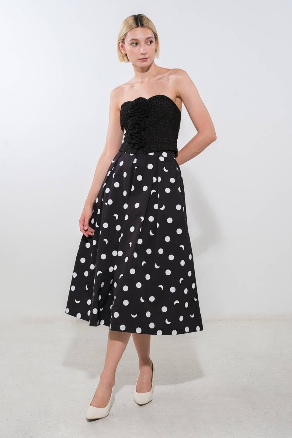 Black floral bustier - FT1160: Black / Contemporary