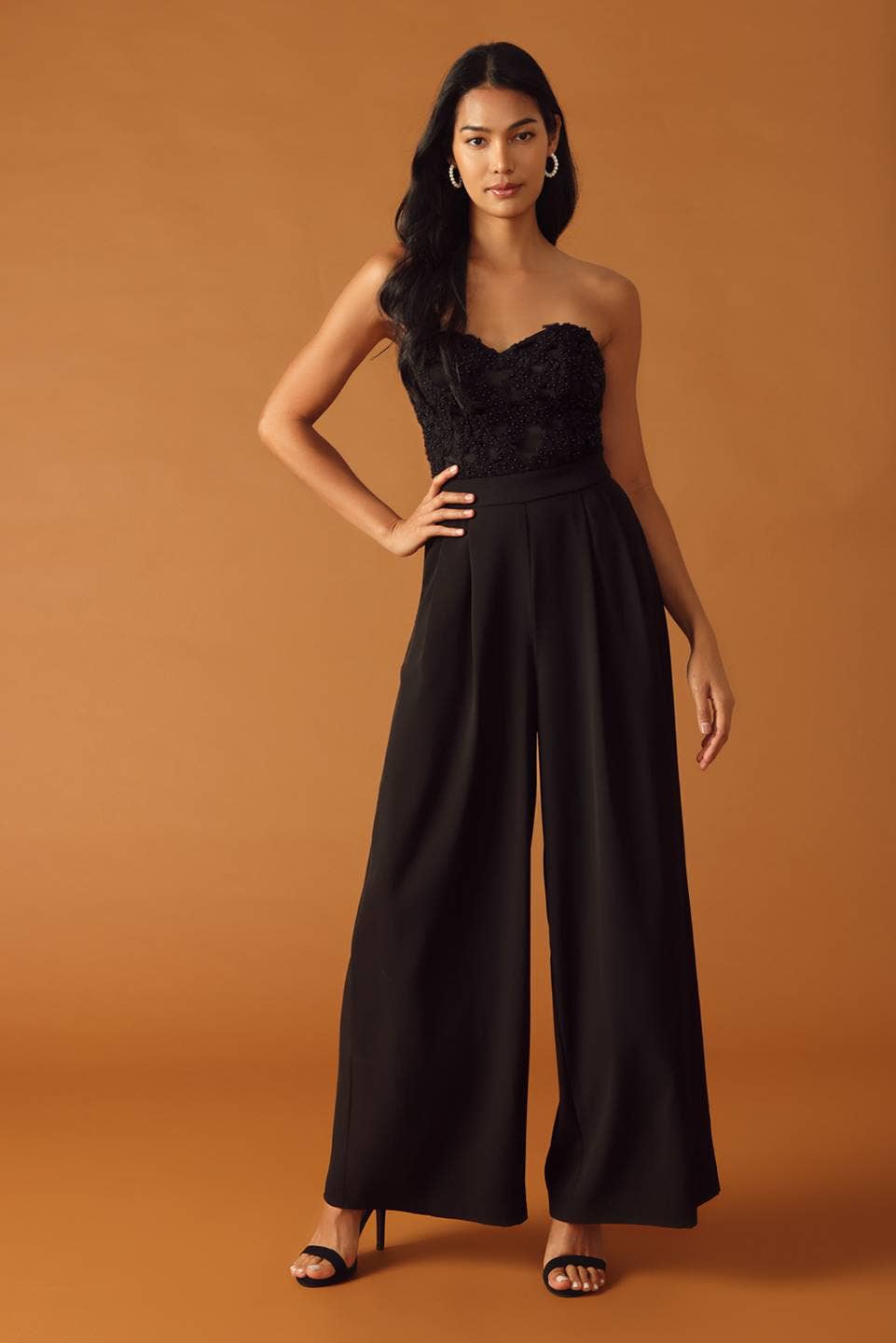 A woven jumpsuit - IP8672: Black / Contemporary