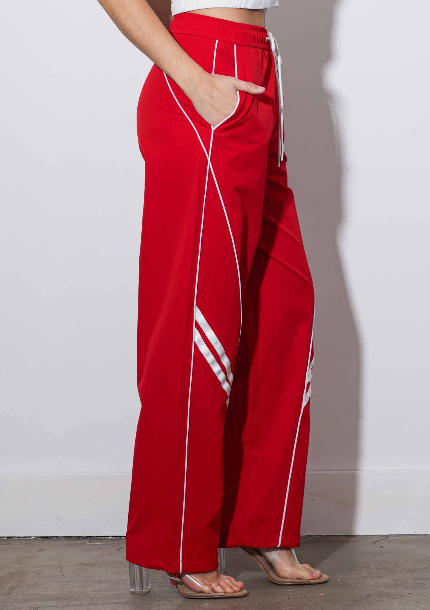Baggy Track Pants: Red