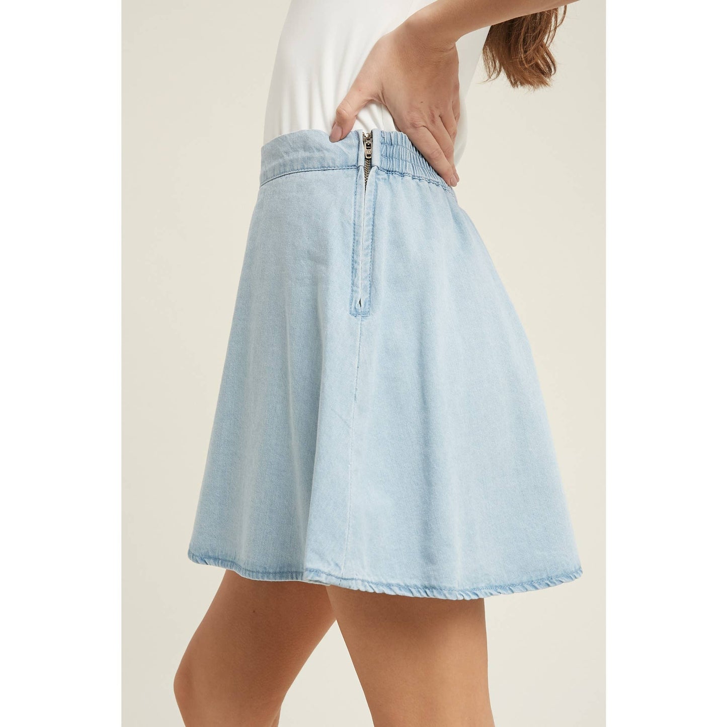 Casual Everyday Mini Denim Skirt WL21-6305: L.DENIM