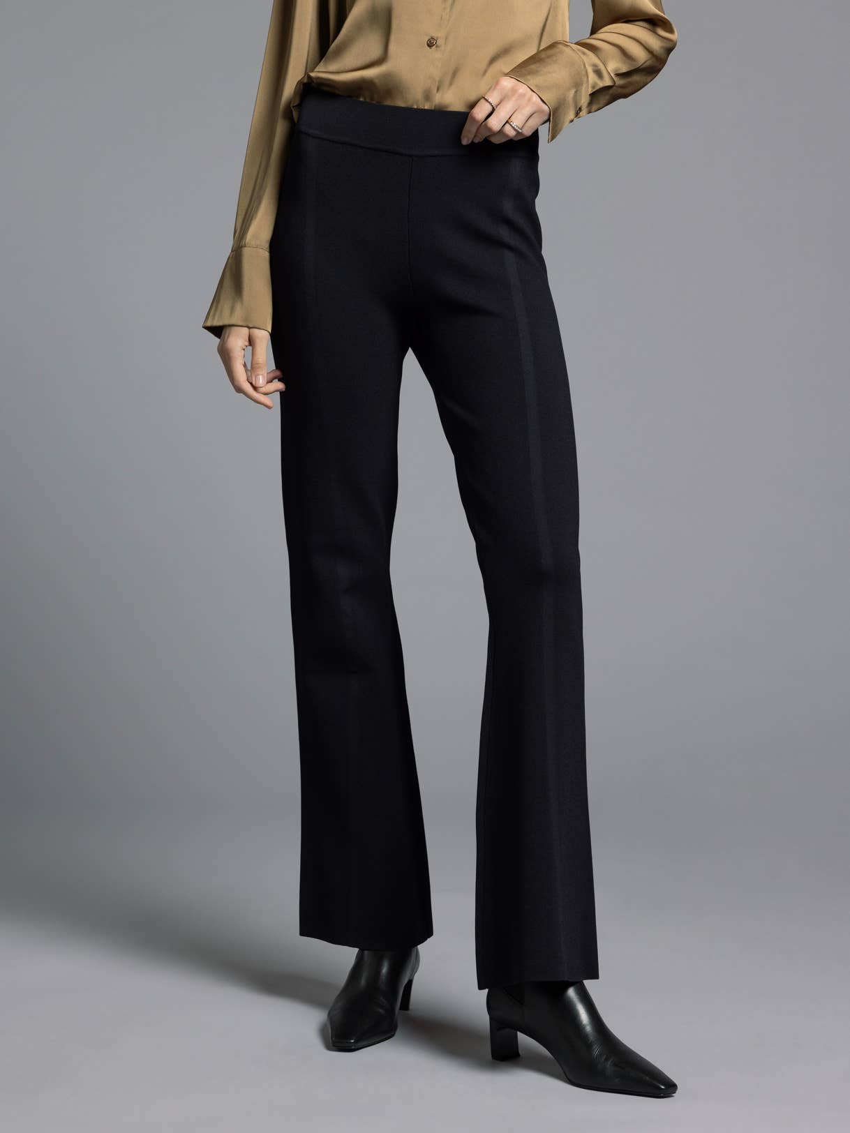 Kick Flare Pants - SASHA PANTS: DARK LILAC / 54% NYLON 44% VISCOSE 2% ELASTANE