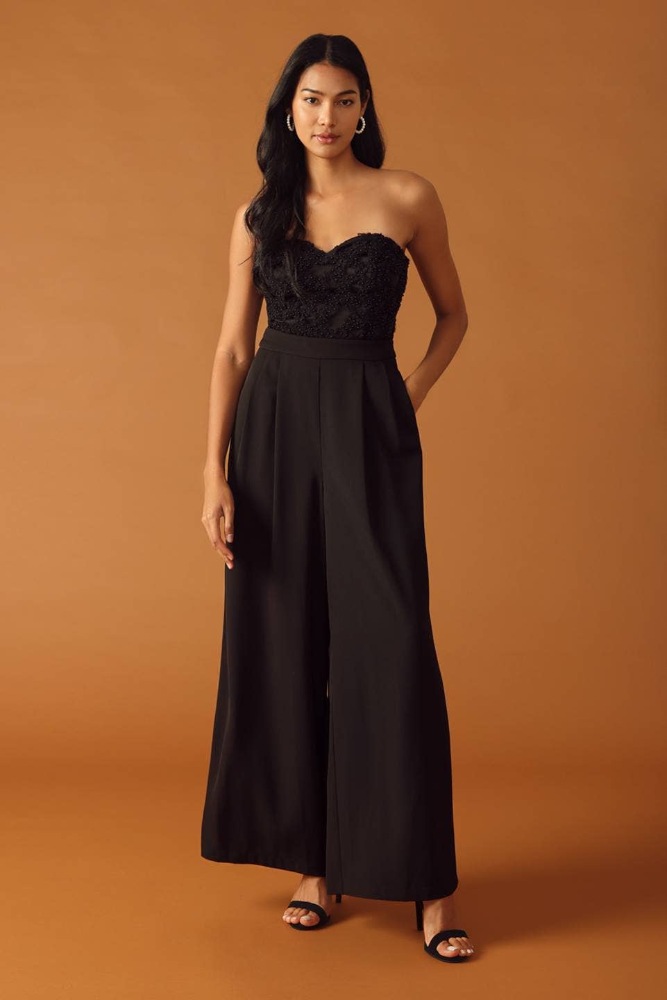 A woven jumpsuit - IP8672: Black / Contemporary