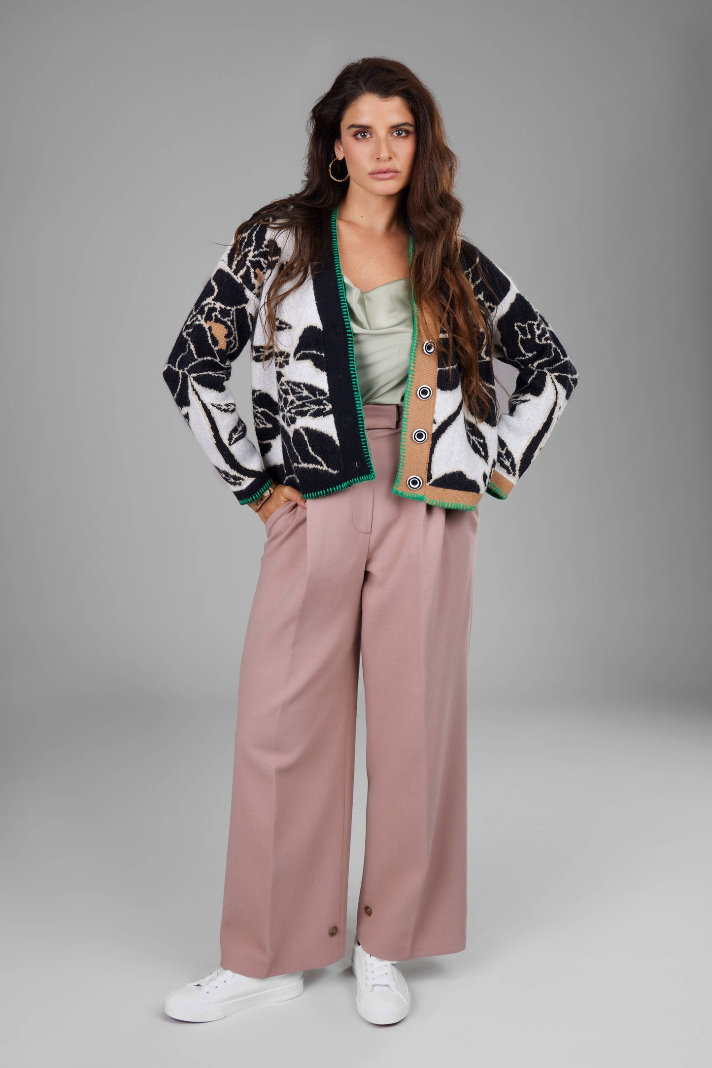 Abstract Floral Cardigan