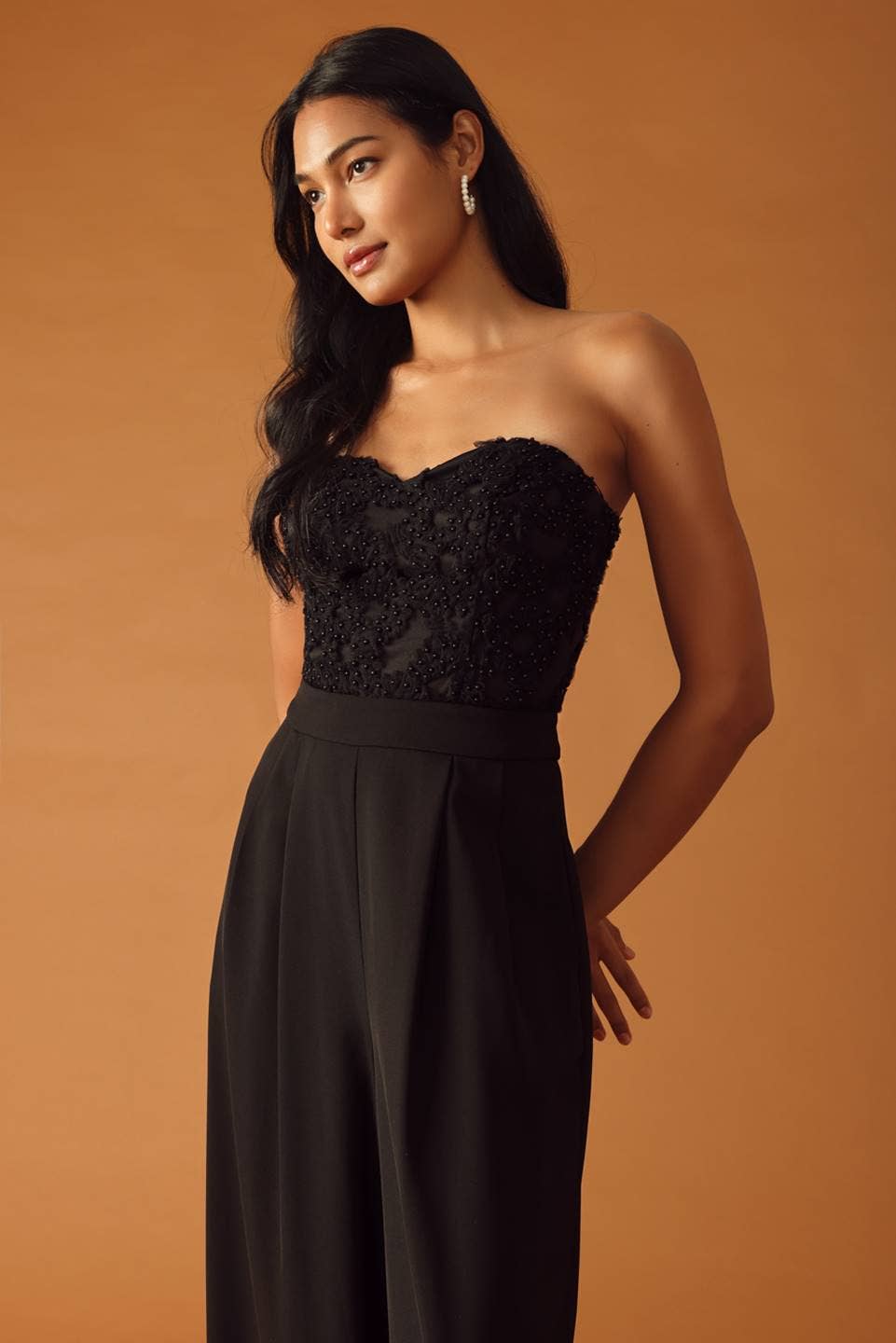 A woven jumpsuit - IP8672: Black / Contemporary