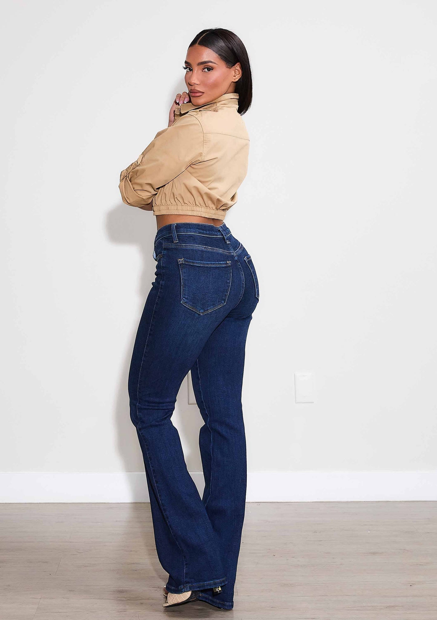 Anytime Bootcut Jeans: Dark Stone / 1