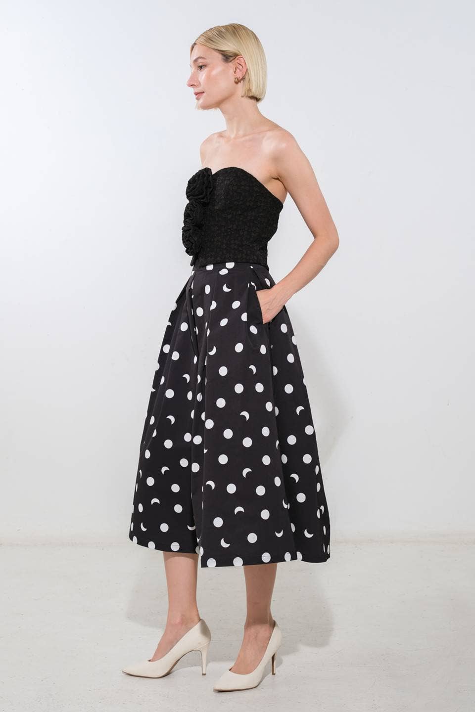 Black floral bustier - FT1160: Black / Contemporary