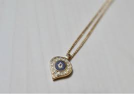 Dior black enamel necklace with crystal pendant