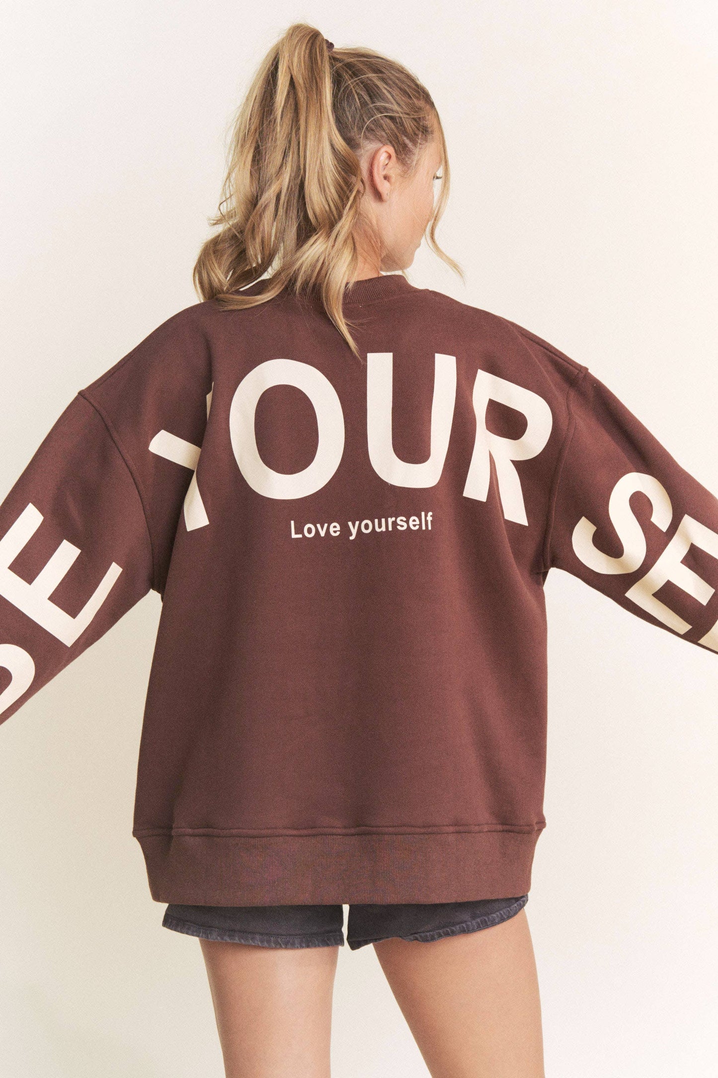 Printed Oversized Sweatshirt: Pink