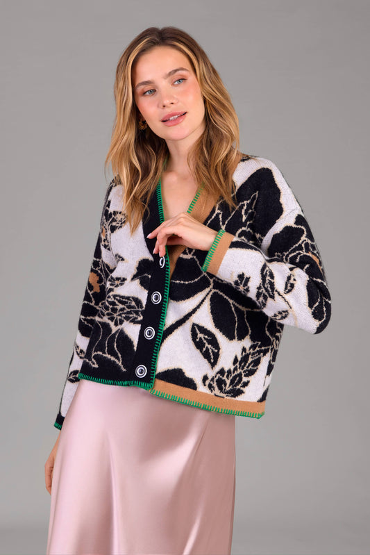 Abstract Floral Cardigan