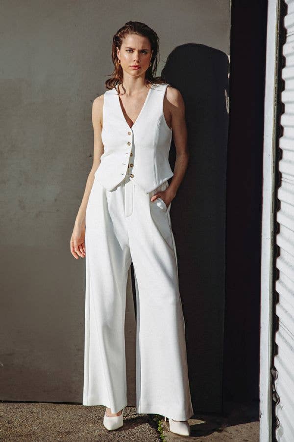 Wideleg pant - FP1013 WHITE