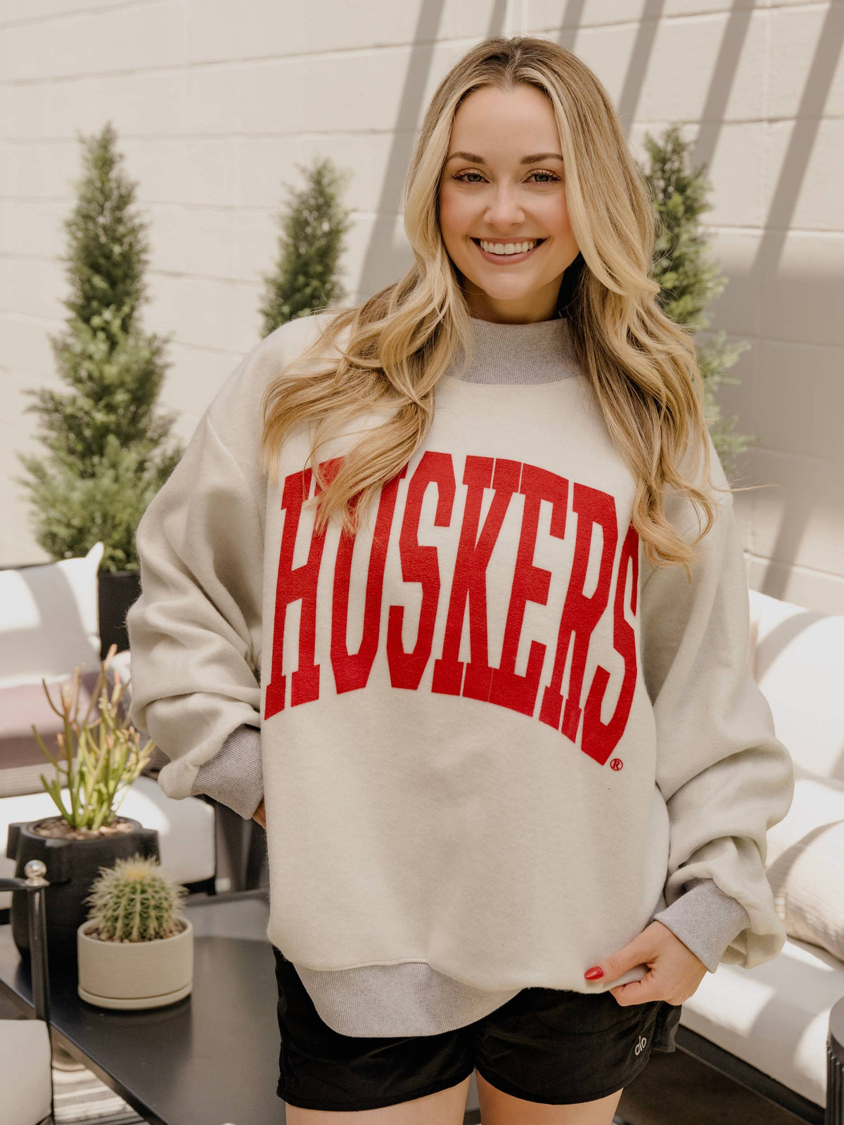 Nebraska Huskers Tall Boy Reversible Mock Neck Sweatshirt: L/XL