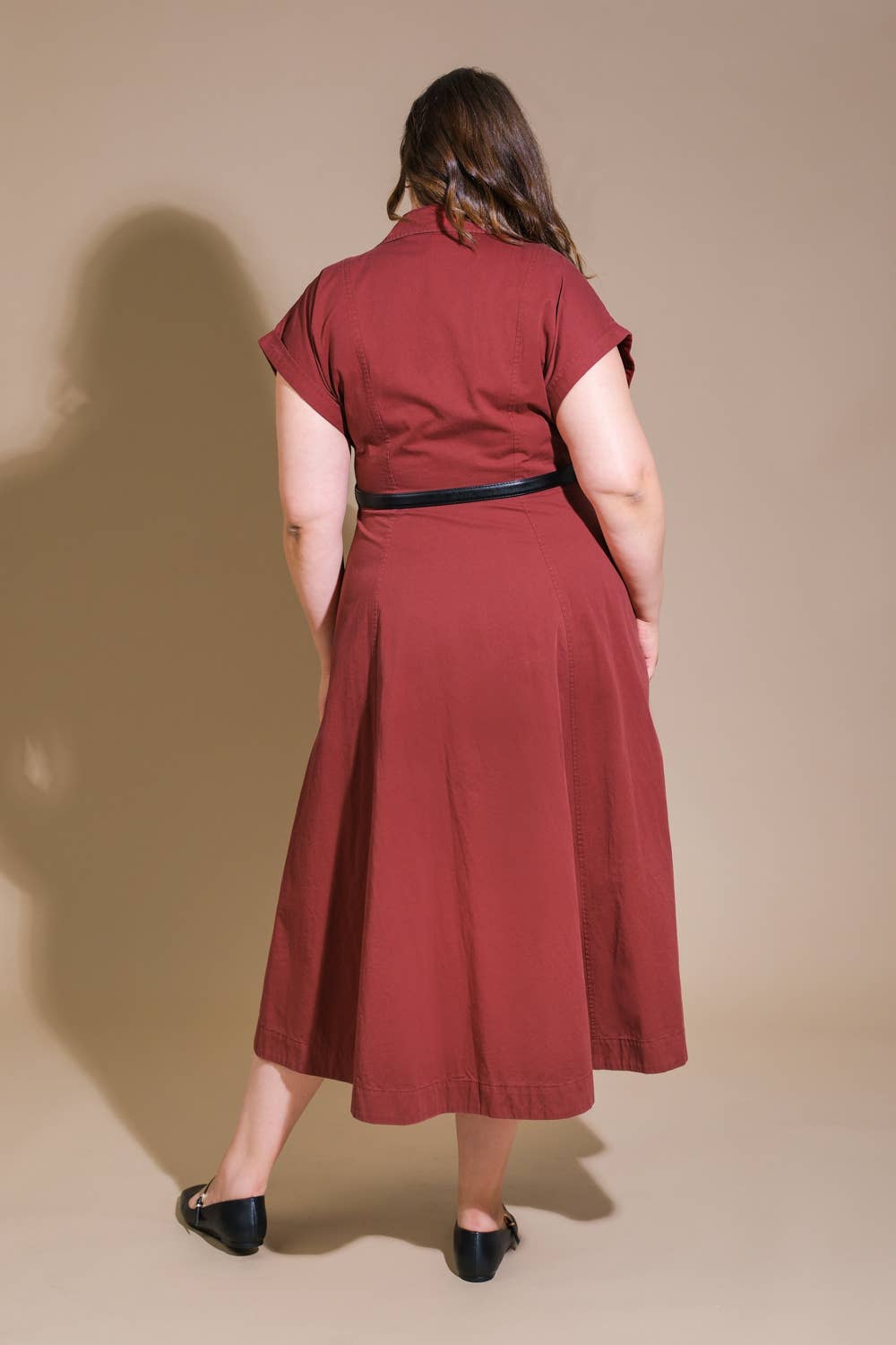 Plus size Berry shirt dress  - FD1238-P: BERRY