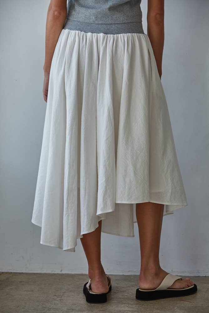 Asymmetrical Midi Skirt: Heather Grey