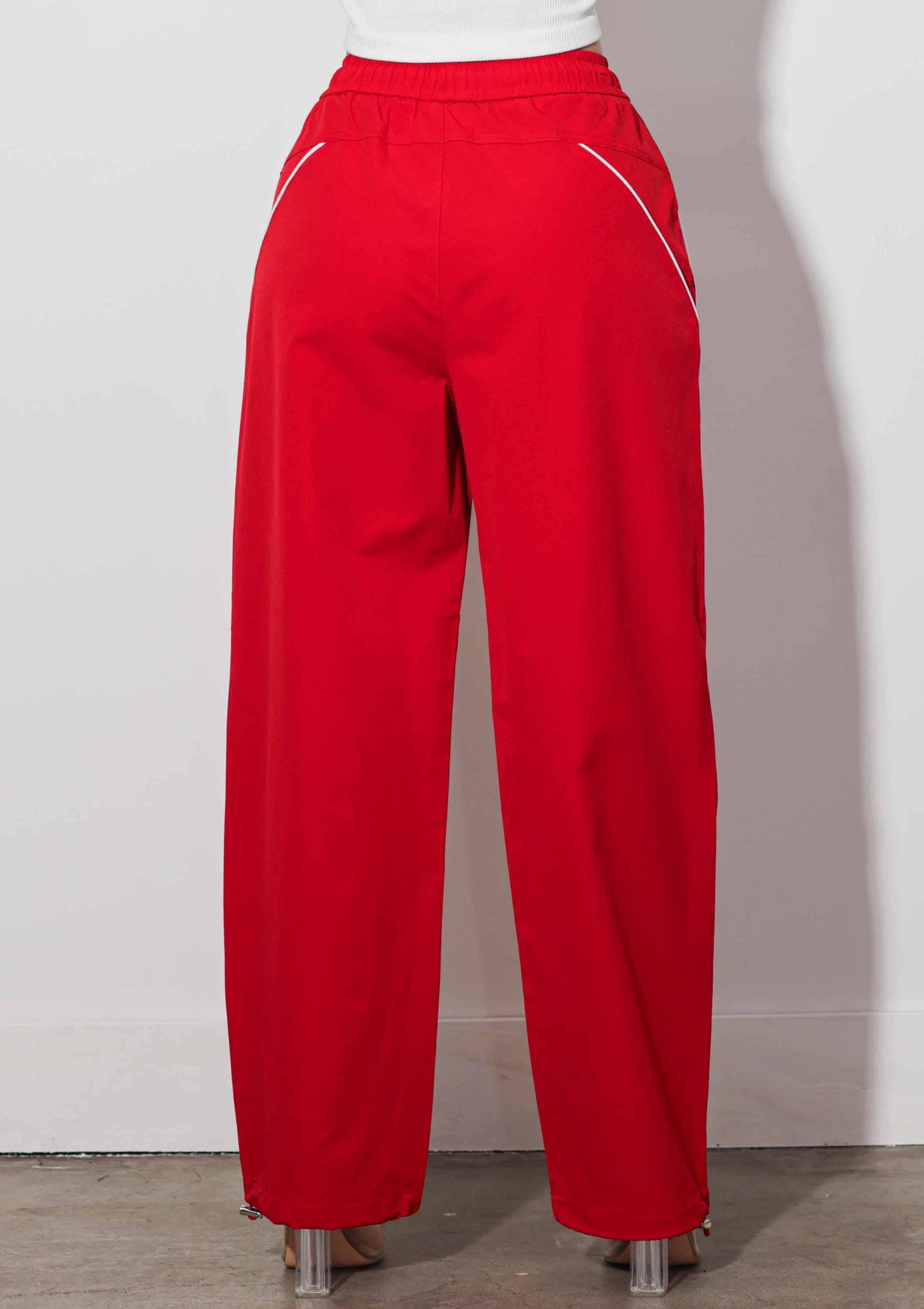 Baggy Track Pants: Red