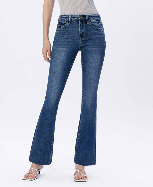 Flying Monkey Mid Rise Medium Dark Wash Slim Bootcut Jeans F5751