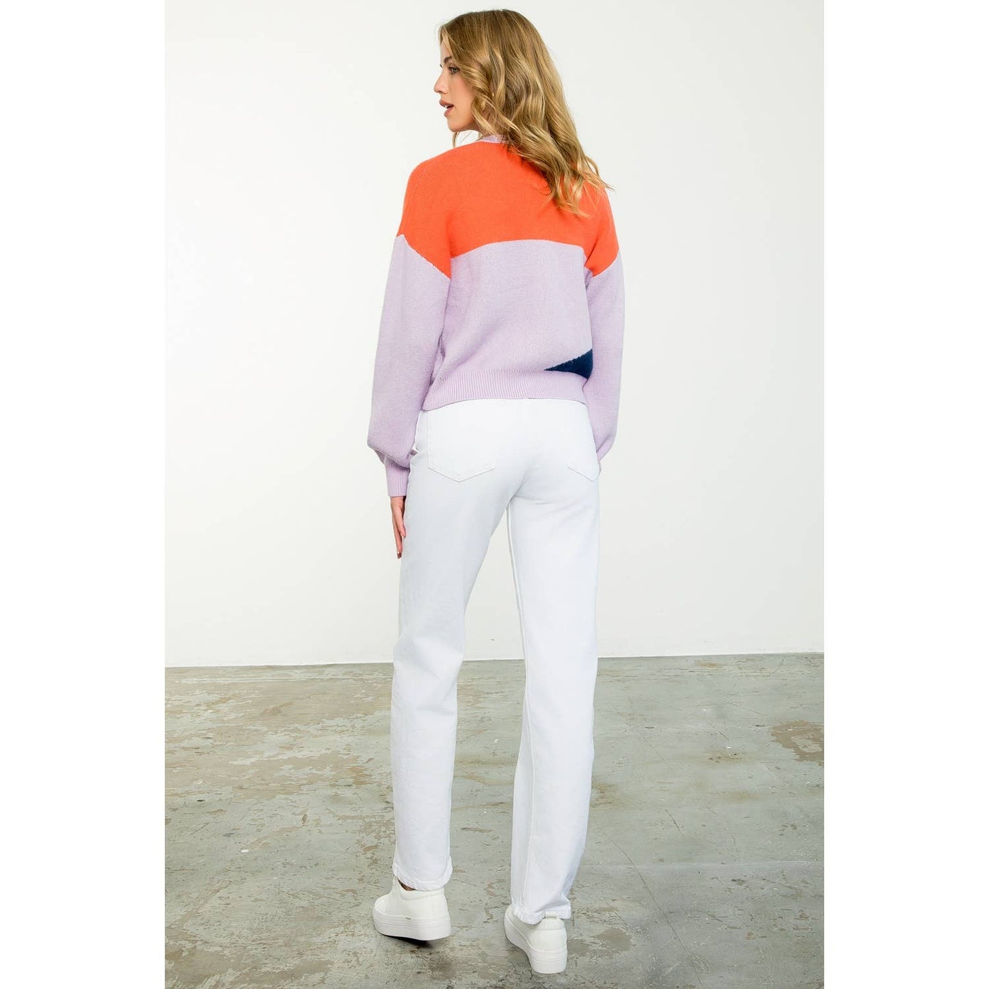 Colorblock Sweater: LILAC