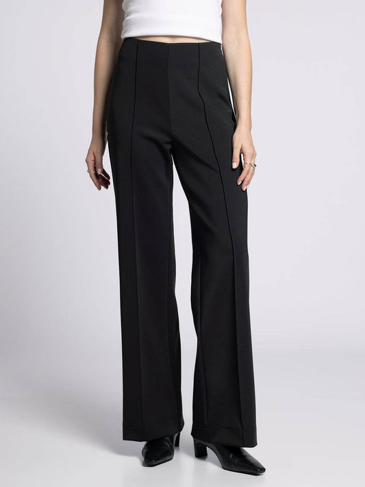 RHEA PANTS: BLACK - Wide fit pants
