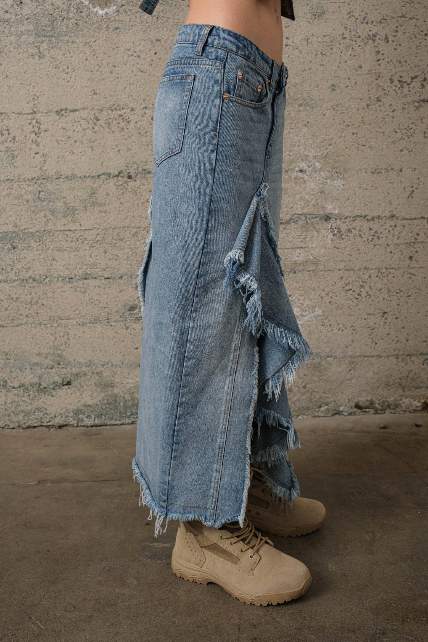 DENIM SKIRT S7688: MEDIUM DENIM