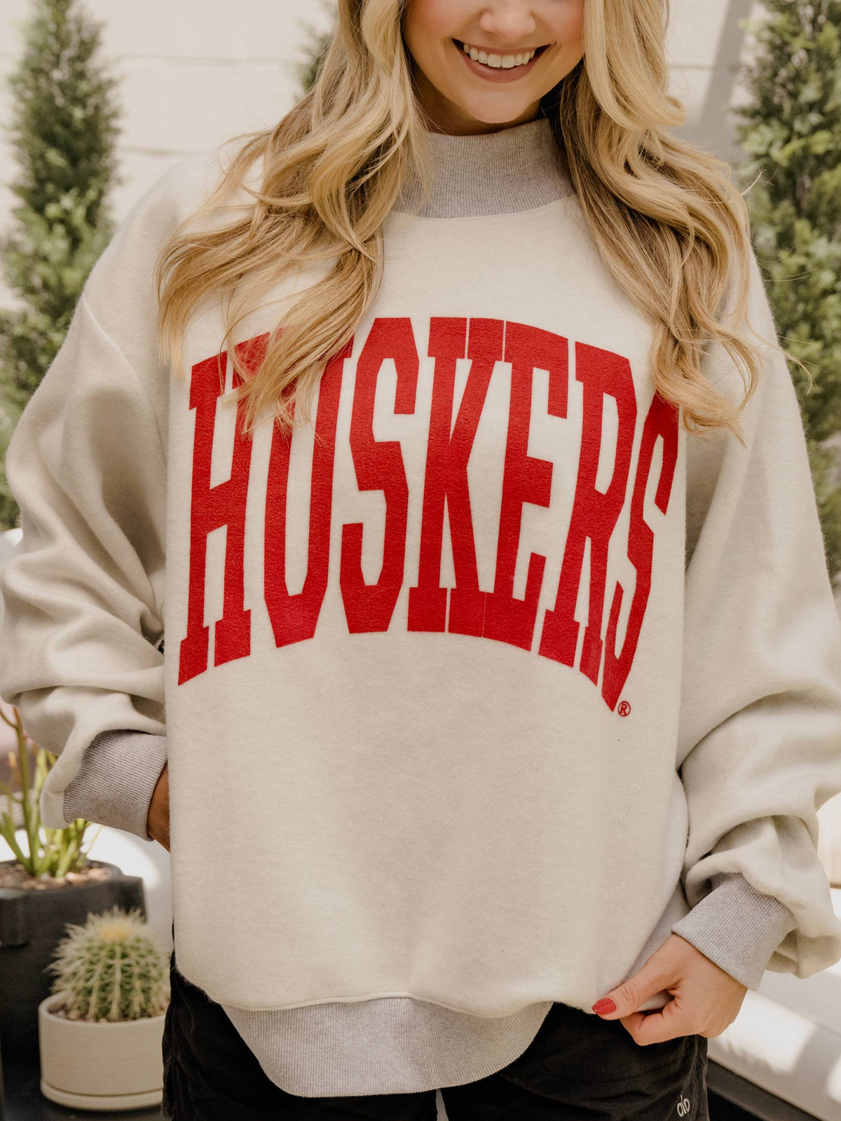 Nebraska Huskers Tall Boy Reversible Mock Neck Sweatshirt: L/XL