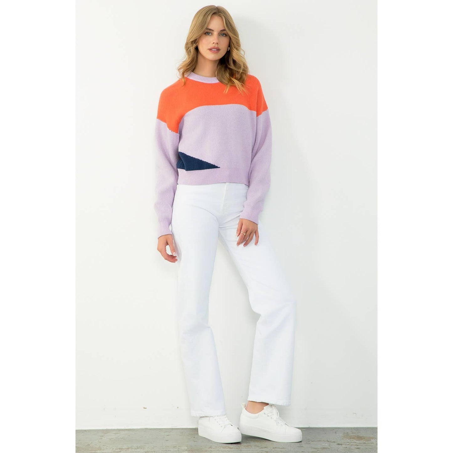 Colorblock Sweater: LILAC