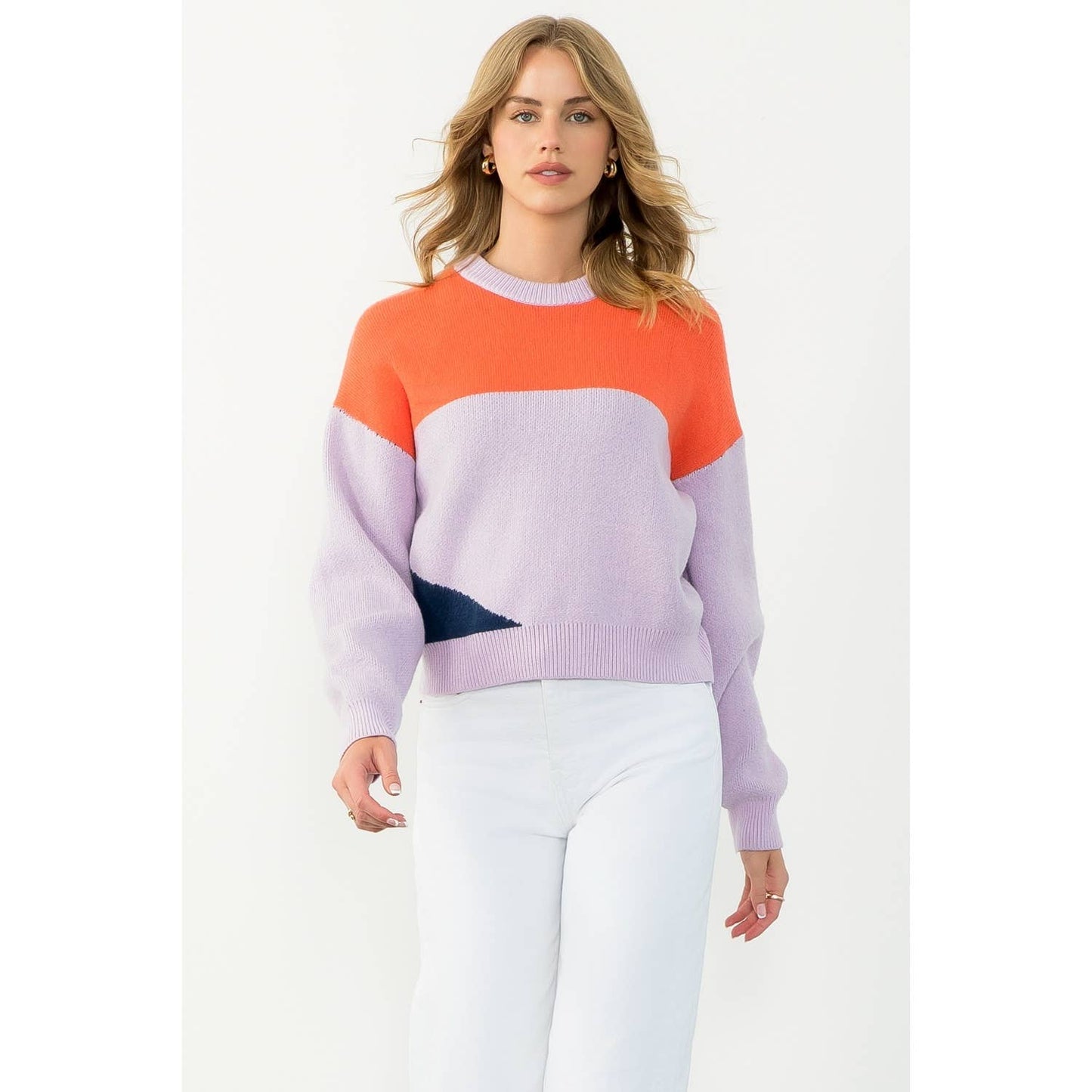 Colorblock Sweater: LILAC