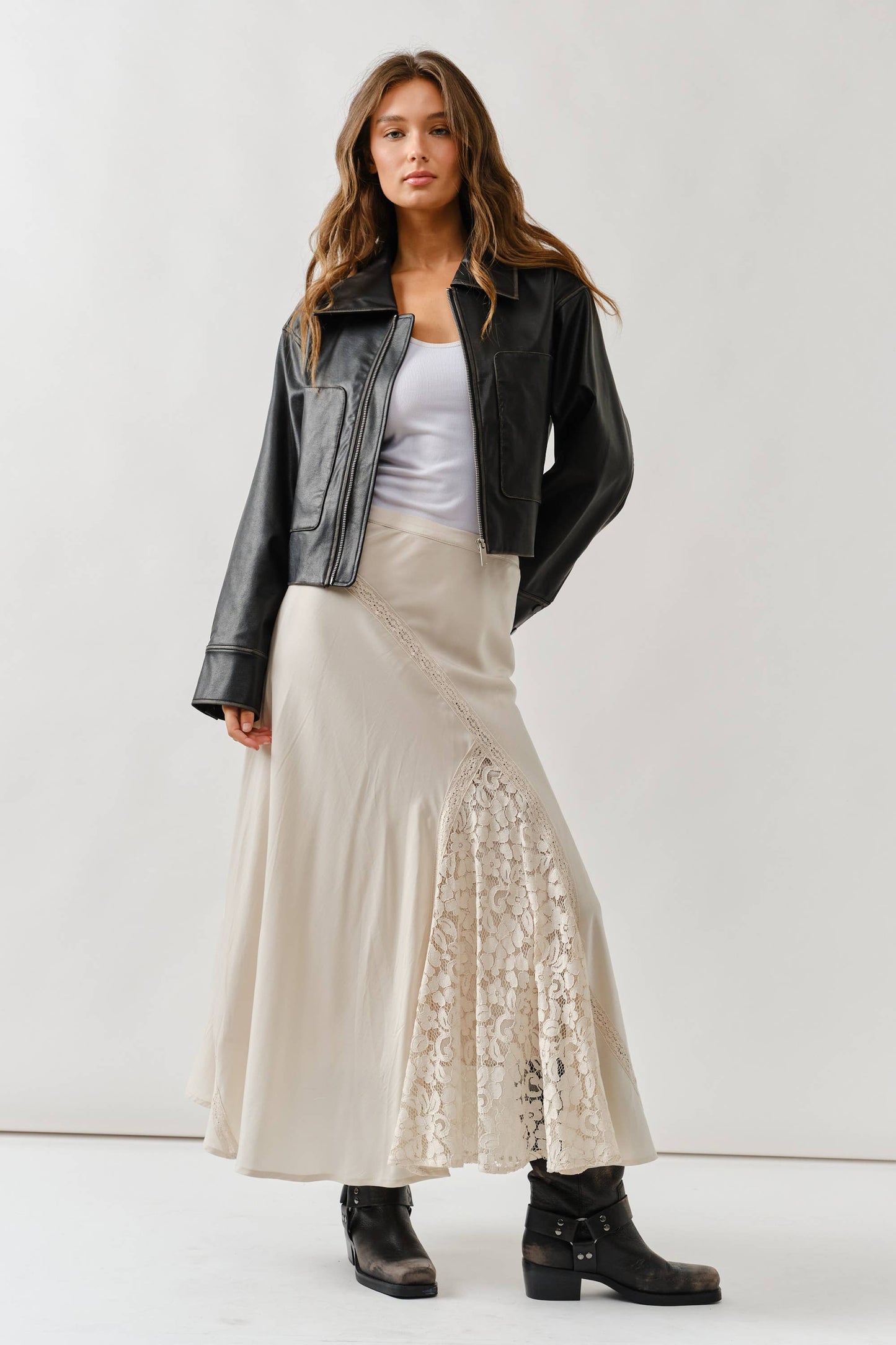 VINTAGE WASHED LEATHER JACKET: BLACK