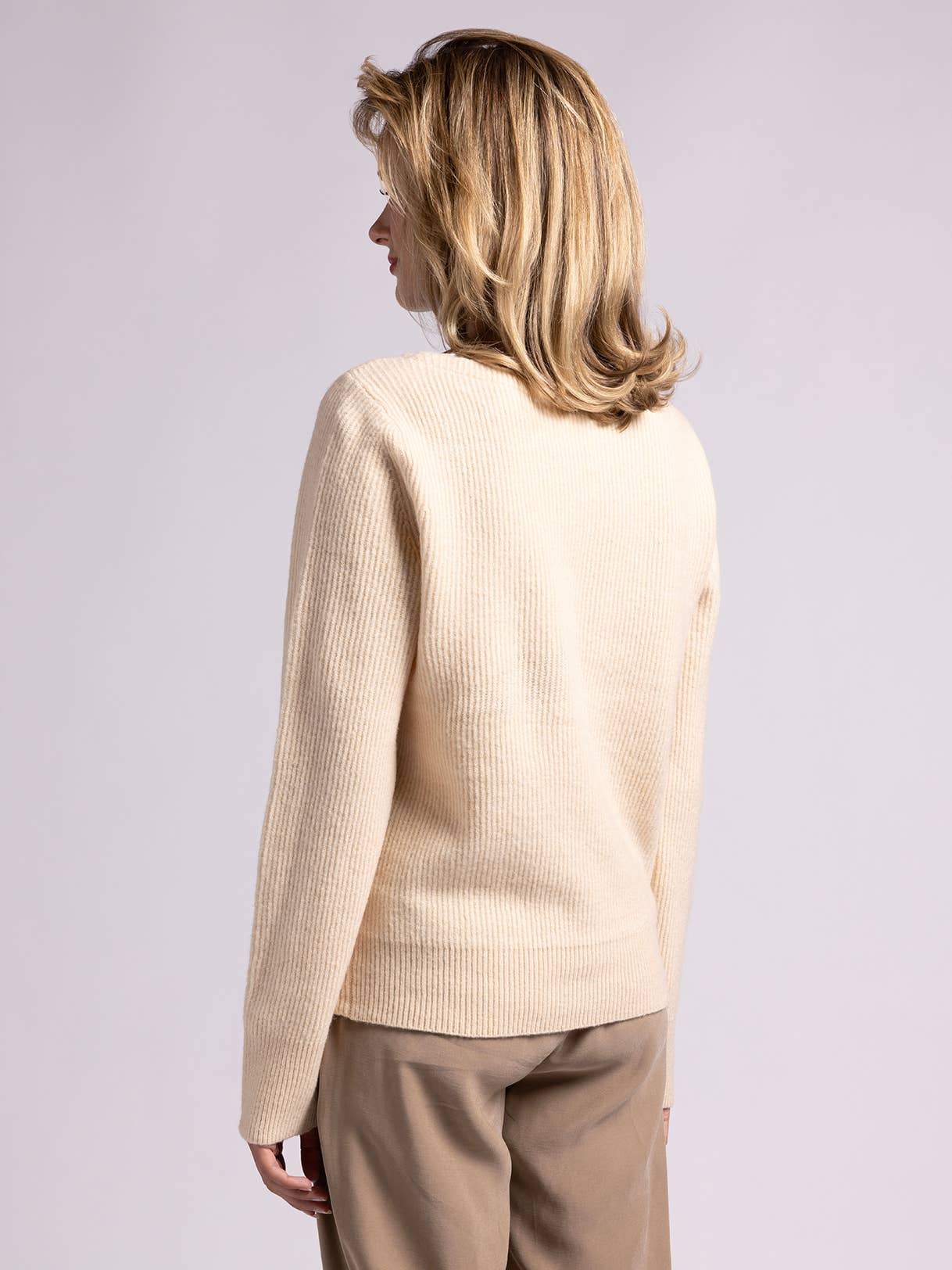 SLOAN TOP: Asymmetrical Sweater -  VAPOROUS GRAY